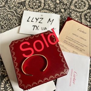 Sold Cartier Love cuff size 17 Yellow gold